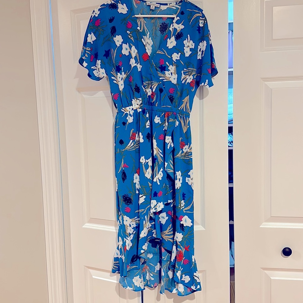 J crew ruffle-front midi dress